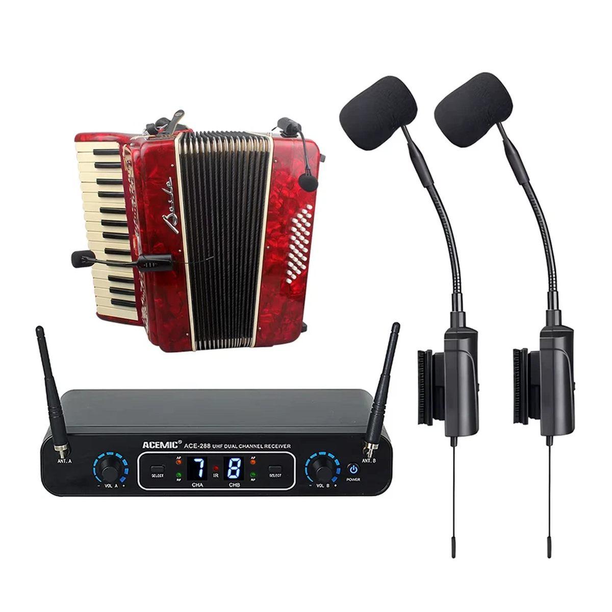 ACEMIC Pro Audio 288AT5 Sistema microfonico wireless dual channel per fisarmonica
