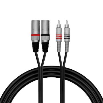 Sinextesis cavo 2x xrl maschio - 2x rca 2 mt.