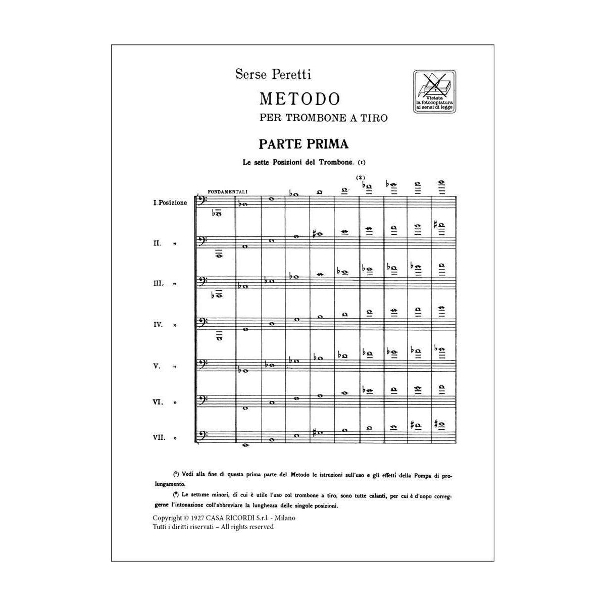 Peretti - Metodo Per Trombone a Tiro