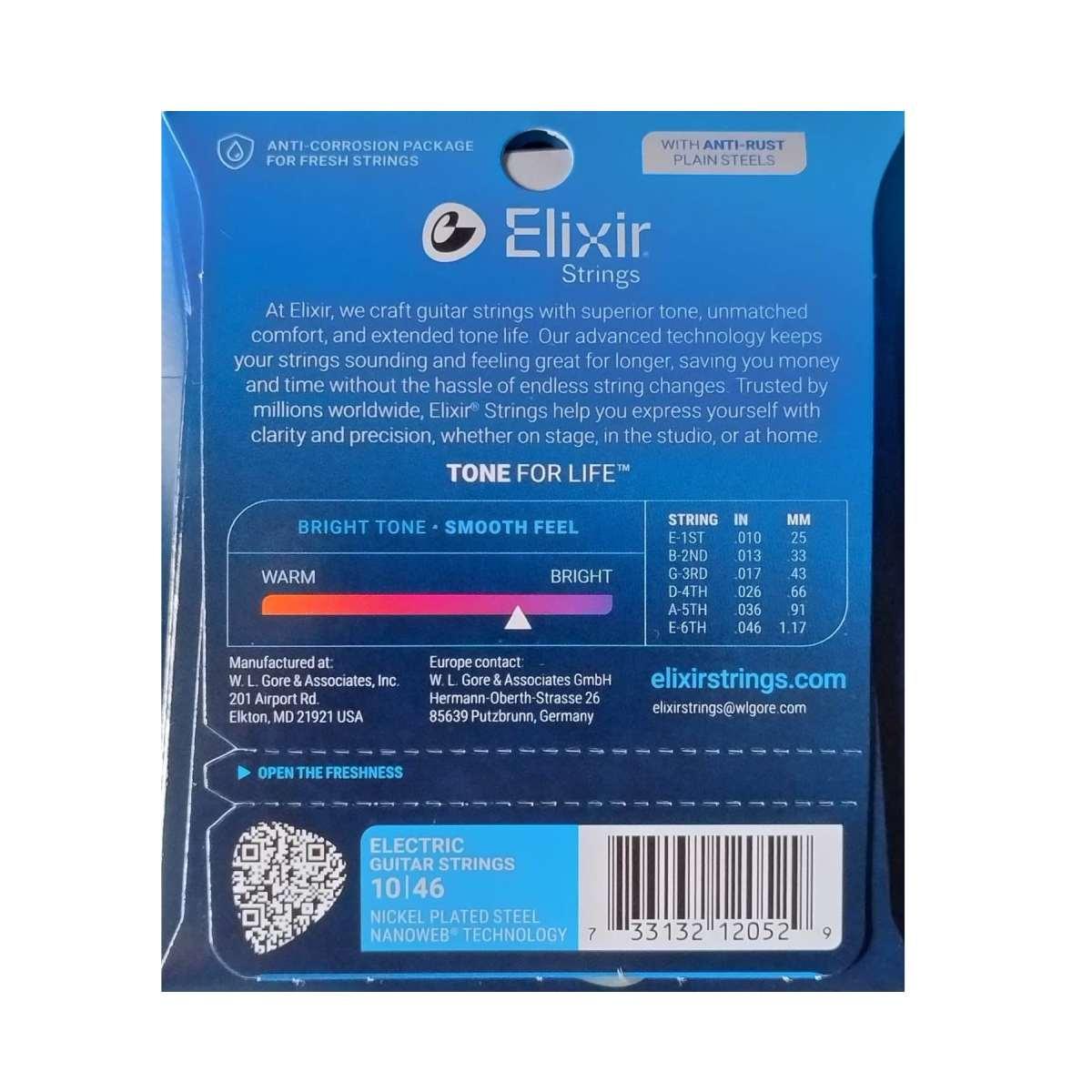 Elixir 010-046 19052 Nickel Plated Steel muta chitarra elettrica