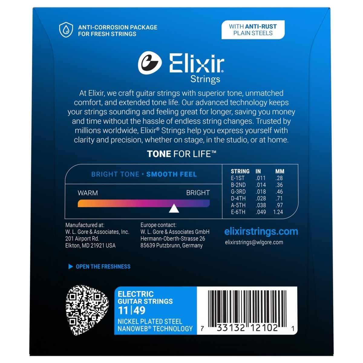 Elixir 12102 Nanoweb muta Chitarra elettrica 011-049