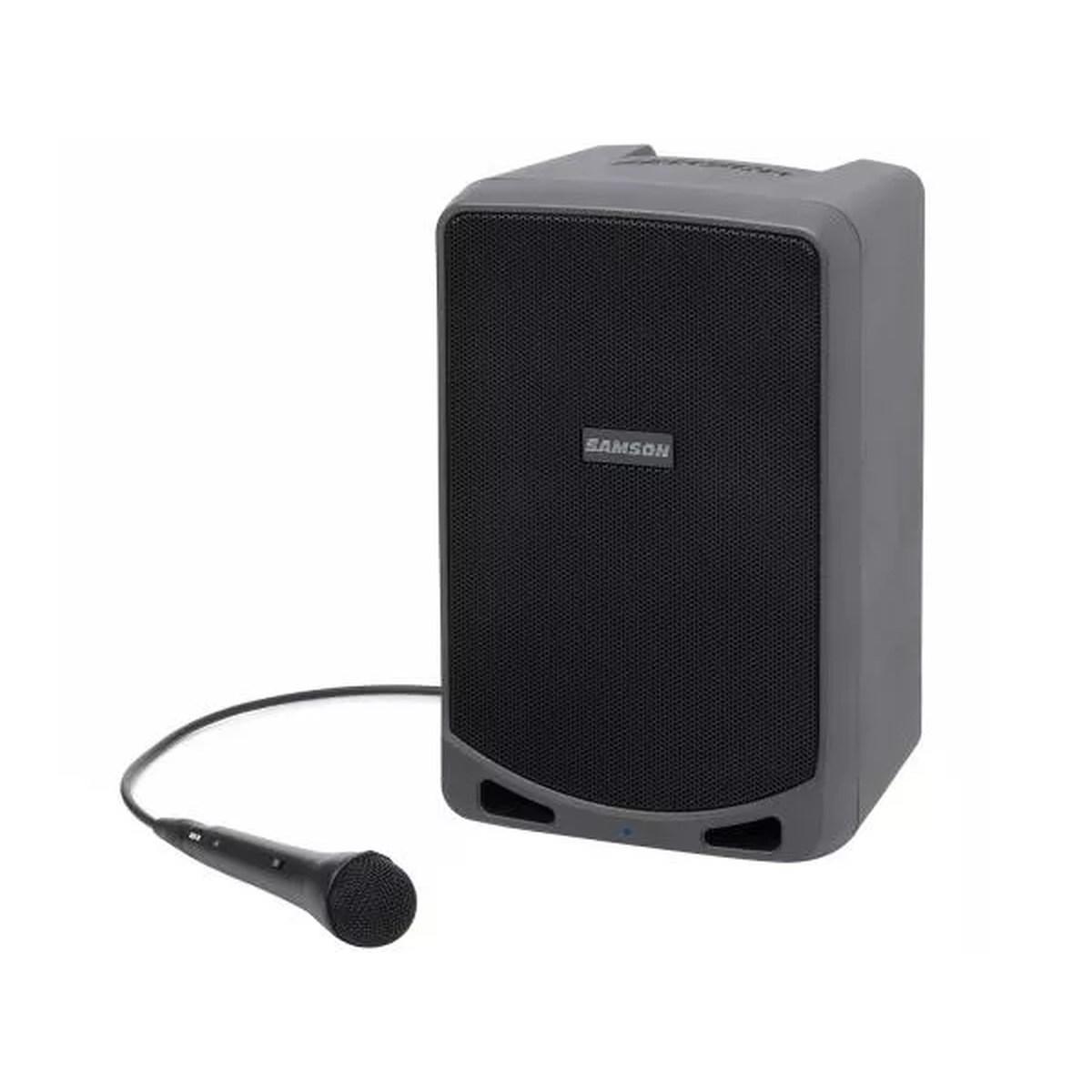 Samson xp106 diffusore attivo 100w portatile, ricaricabile, bluetooth e microfono