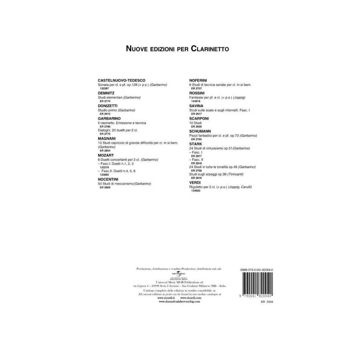 KLOSE 20 Sudi di genere e di meccanismo per Clarinetto (rev. A. Giampieri)