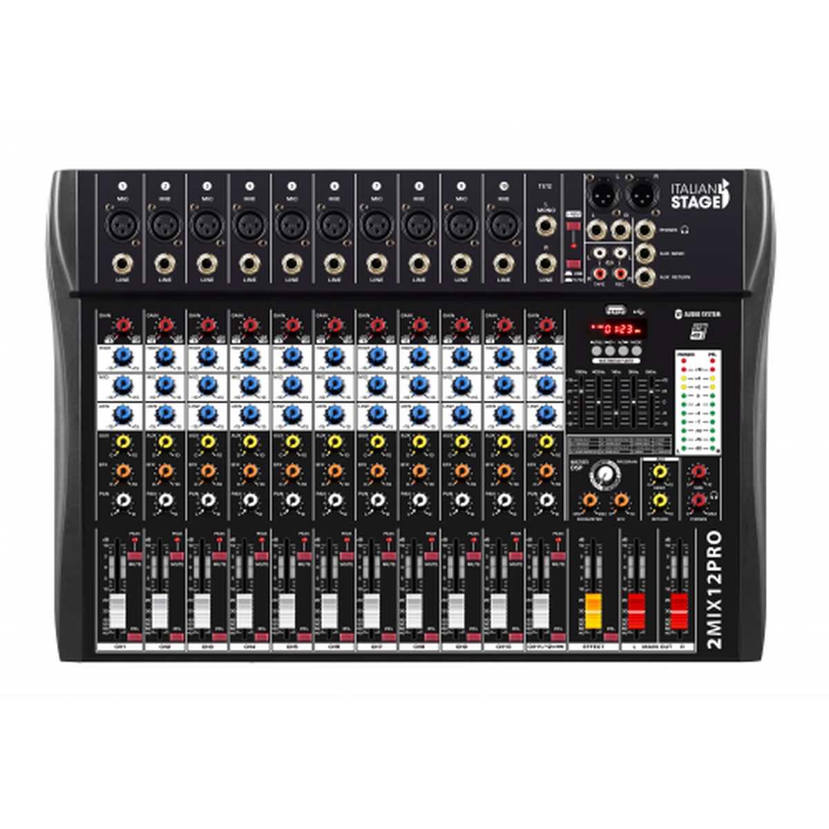 ITALIAN STAGE 2MIX12PRO mixer 12 canali con Bluetooth ed Effetti