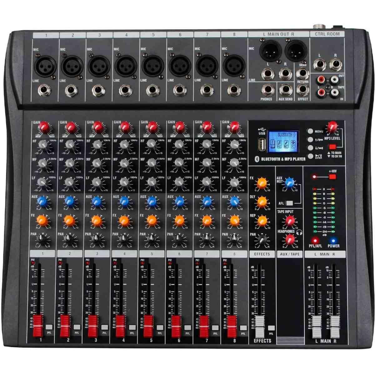 SINEXTESIS ct-80s Mixer/Scheda Audio 8 canali MP3 USB Bluetooth con Effetto Echo