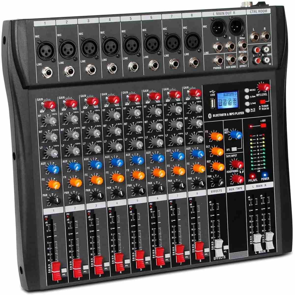 SINEXTESIS ct-80s Mixer/Scheda Audio 8 canali MP3 USB Bluetooth con Effetto Echo