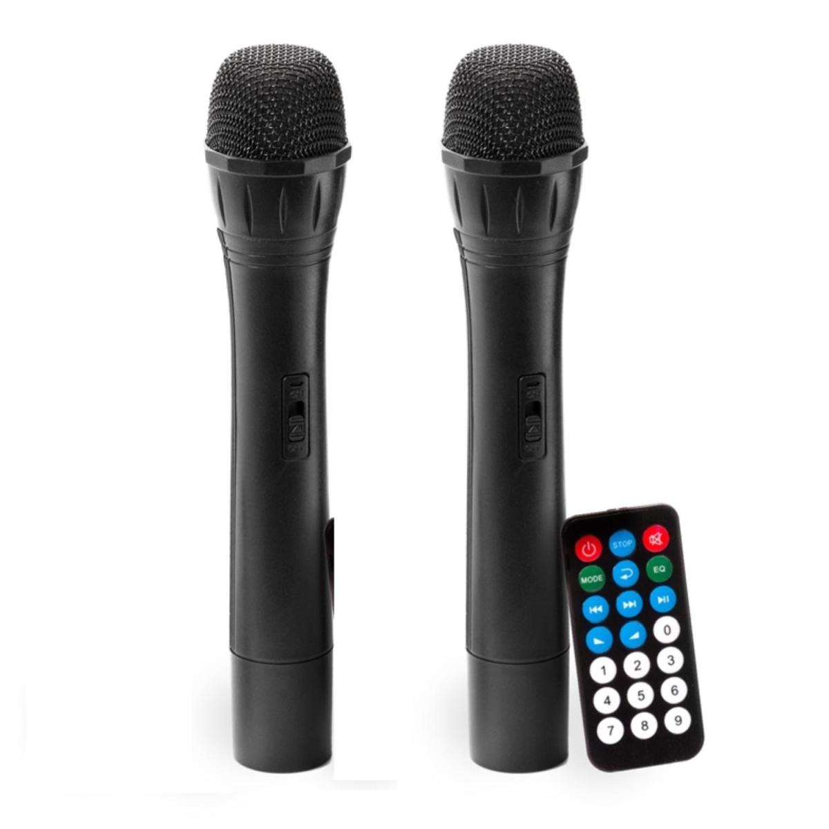 SINEXTESIS Diffusore Trolley 400W Ricaricabile Woofer da 12' con sistema LED, Display LCD, Player Mp3 (USB/SD), Radio FM, Caricatore USB, Telecomando, 2 Radiomicrofoni, Echo e Talk