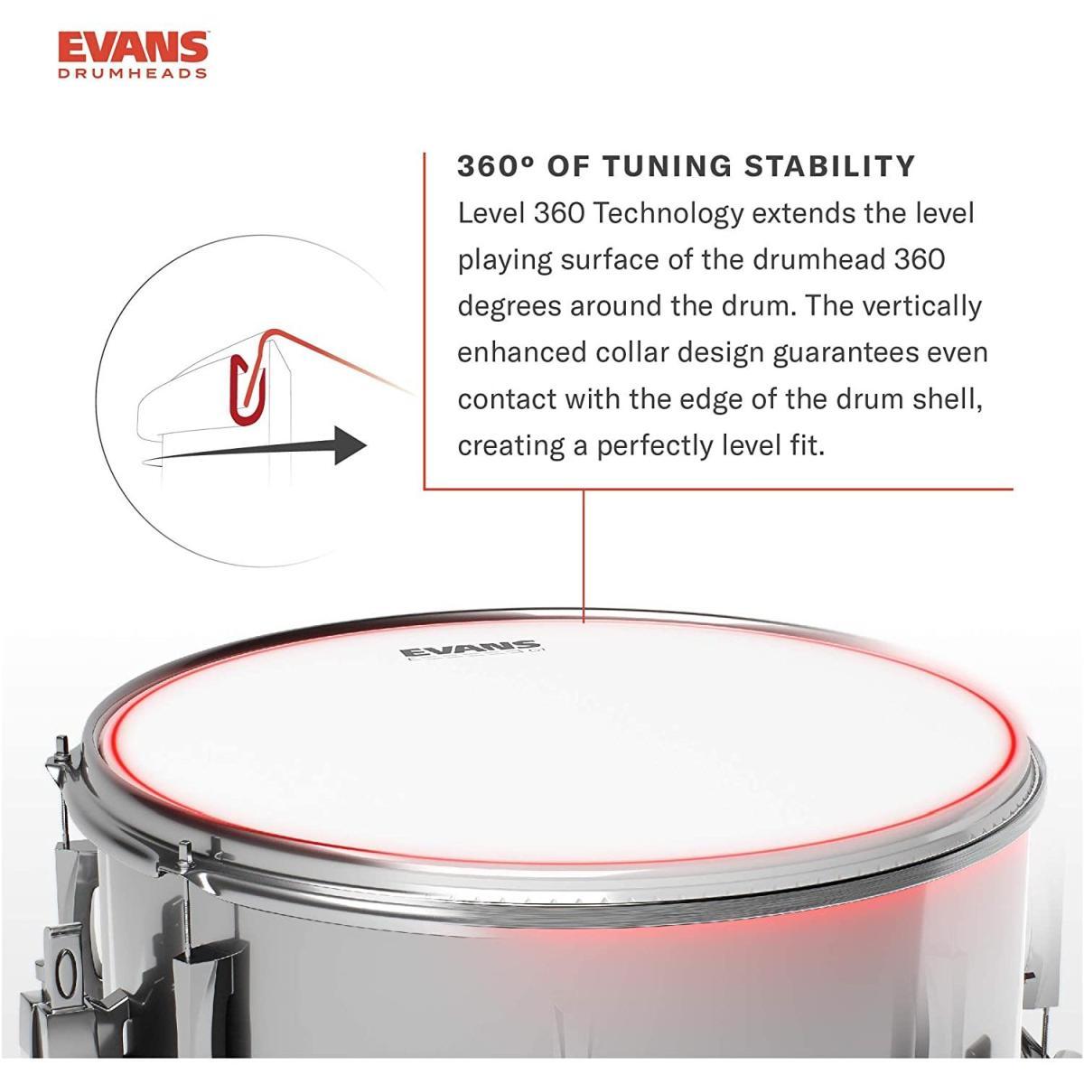 EVANS B14HDD HD Dry Pelle Bianca Sabbiata Battente per Rullante da 14"