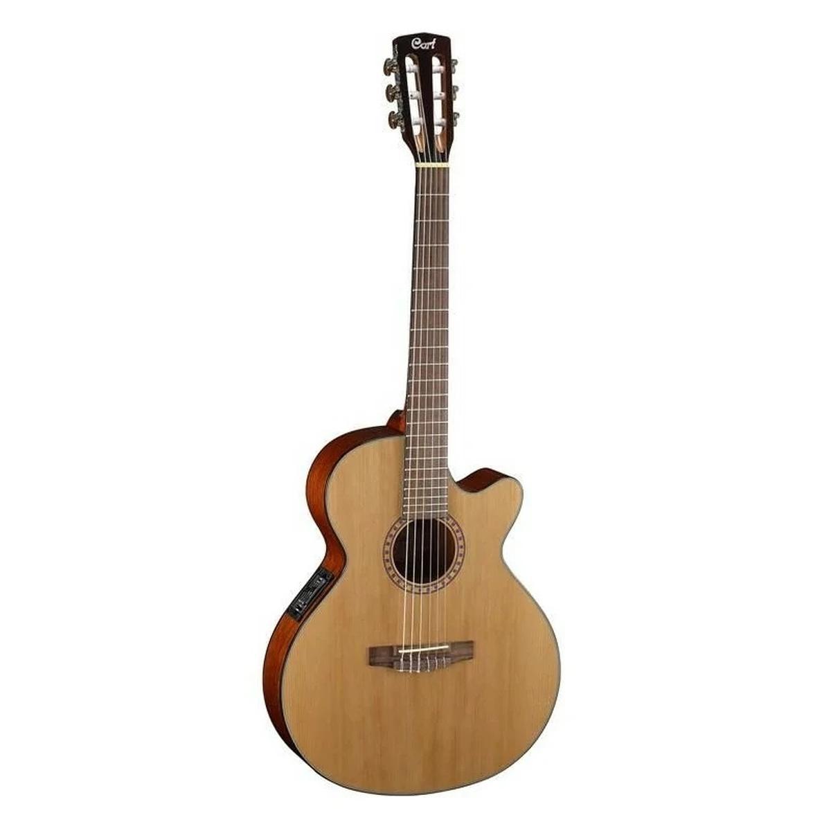 CORT CEC-5 NT Chitarra Classica Naturale Elettrificata Cutaway Slim Body con borsa