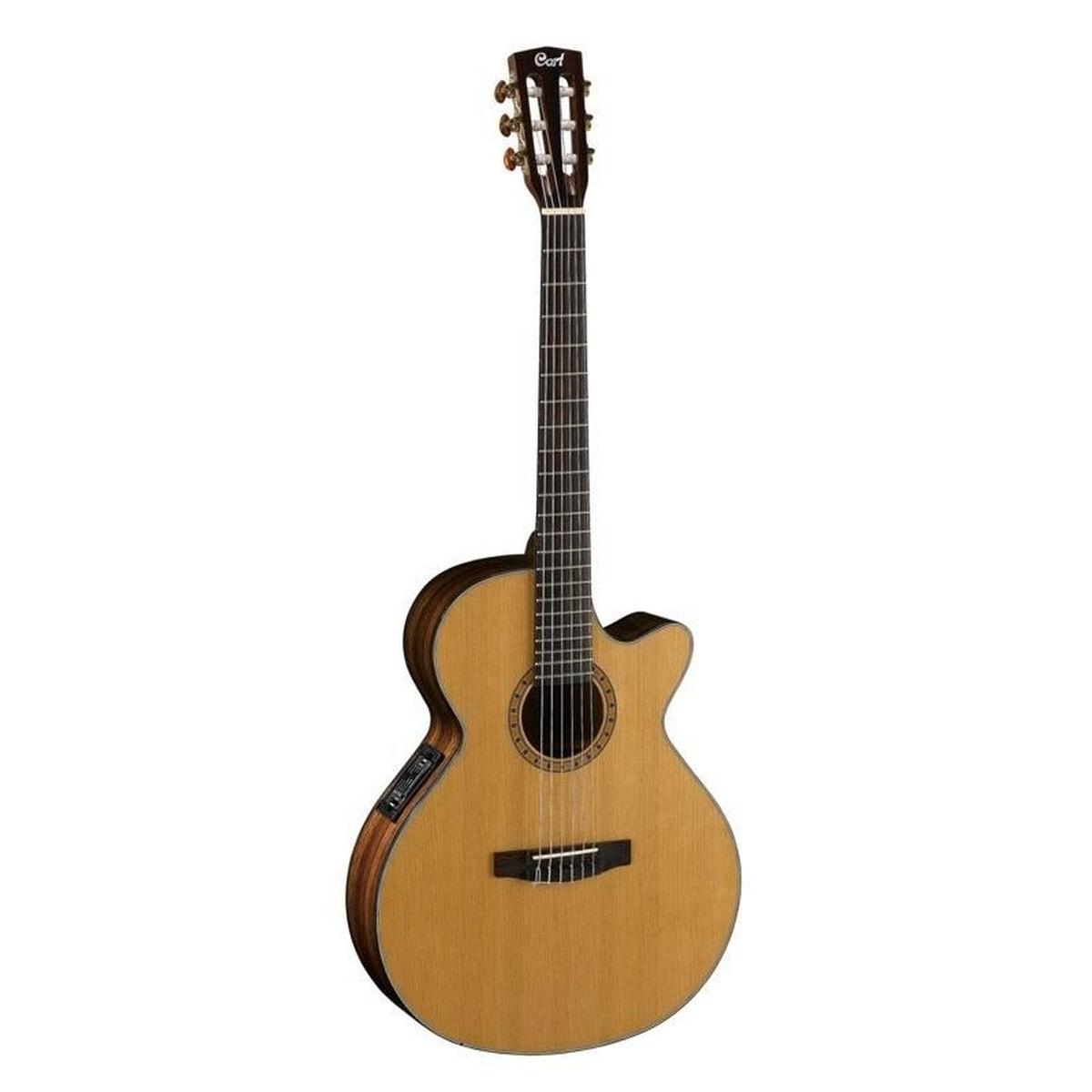 CORT CEC-7 NT Chitarra Classica Naturale Cutaway Slim Body elettrificata, con borsa