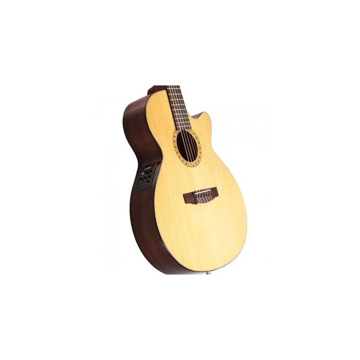 CORT CEC-7 NT Chitarra Classica Naturale Cutaway Slim Body elettrificata, con borsa