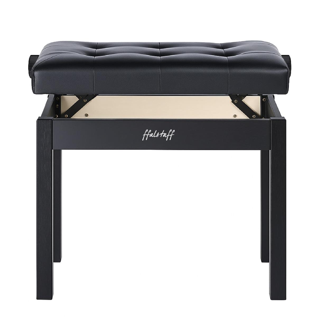 ffalstaff Panca per Pianoforte con Altezza Regolabile in Legno con Sedile in Eco-Pelle con Effetto Capitonné