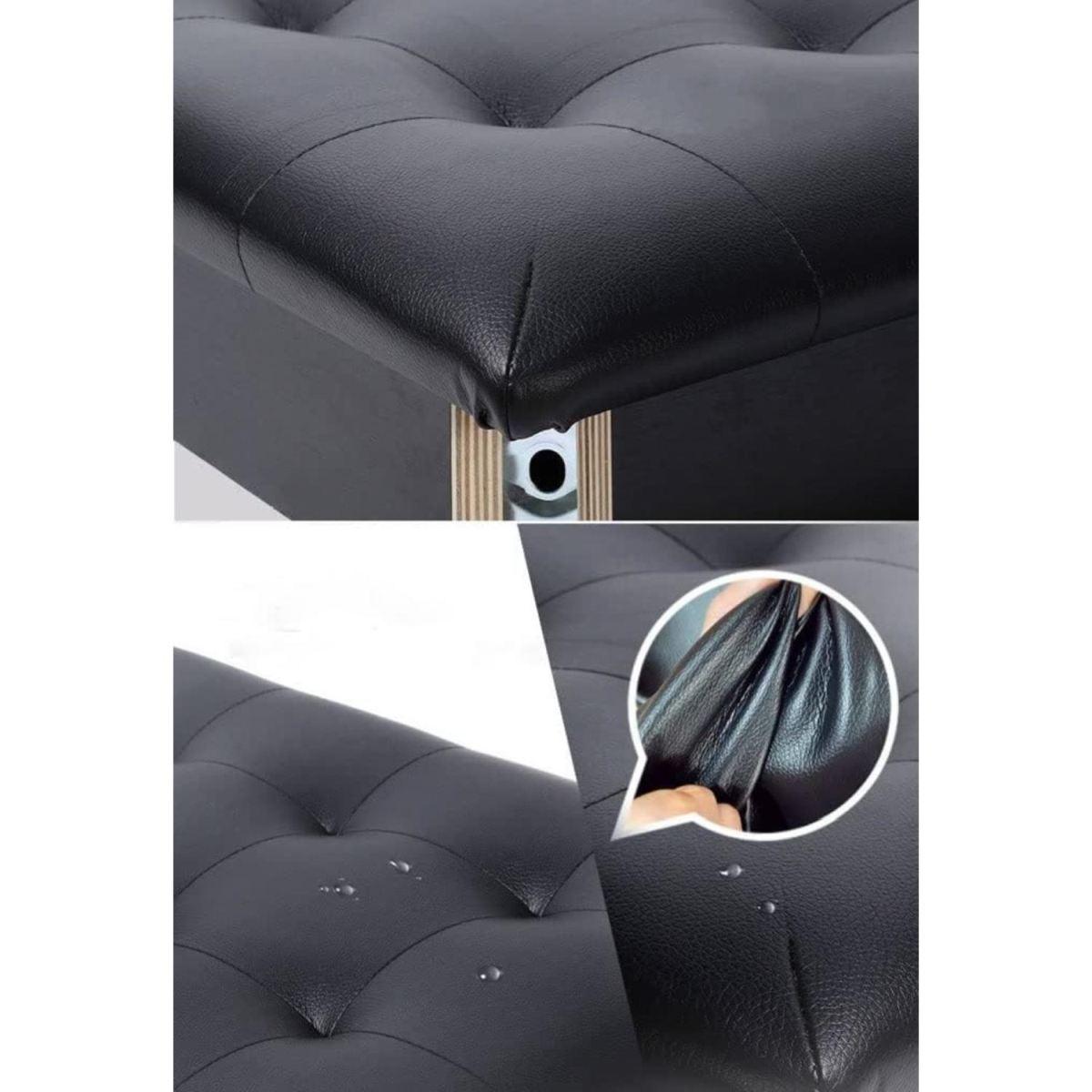 ffalstaff Panca per Pianoforte con Altezza Regolabile in Legno con Sedile in Eco-Pelle con Effetto Capitonné